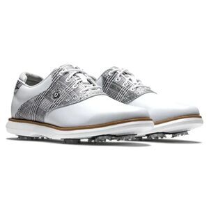 NEW FootJoy Women's Traditions Spiked Golf Shoe White/Zebra 97904C US sz 8.5